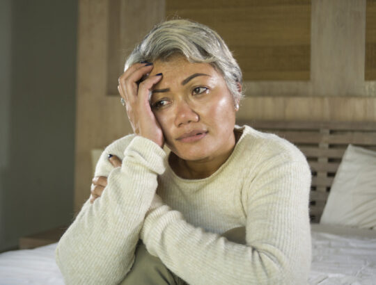 Woman in menopause with depression
